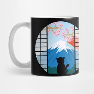 Cat in mt. Fuji Mug